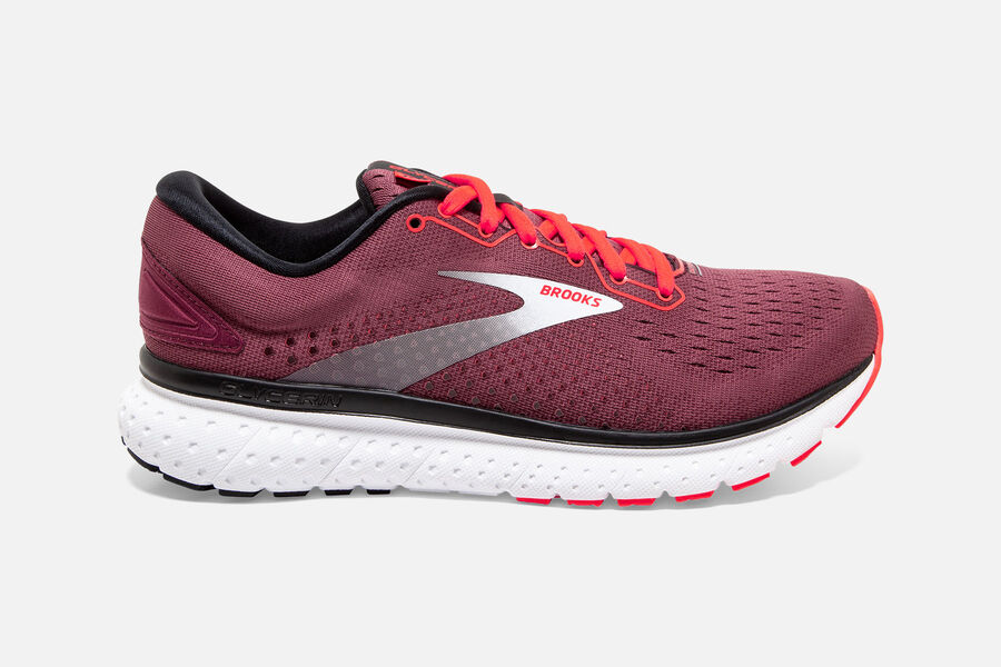 Brooks Glycerin 18 Womens Australia - Road Running Shoes - Burgundy/Coral/White (628-IGOAE)